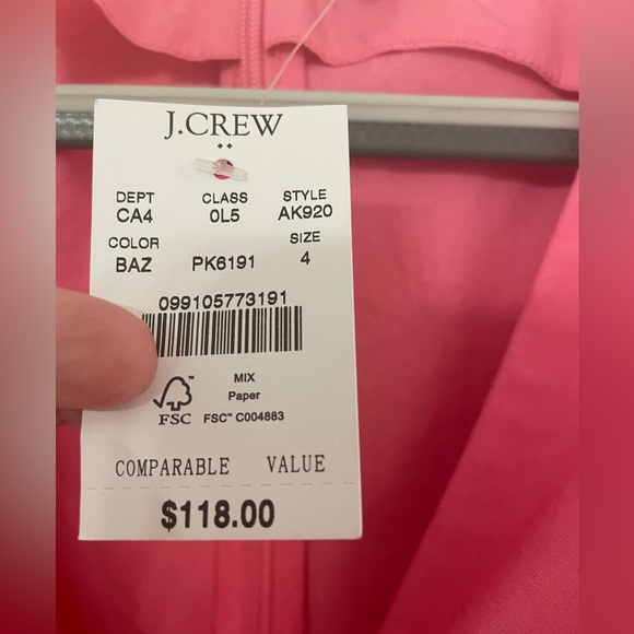 J Crew Wrap Dress Bow Tie Pink // Formal Luncheon Event Midi // Size 4 6 NWT - Picture 4 of 4